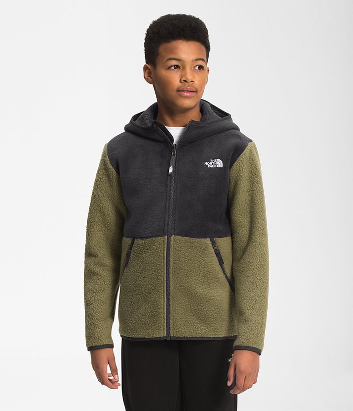 The North Face Jas Jongens Forrest Full Rits Hooded Fleece IAFB57302 - Olijfgroen